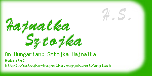 hajnalka sztojka business card